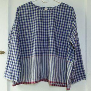 Runaway Bicycle Blue Gingham Blouse